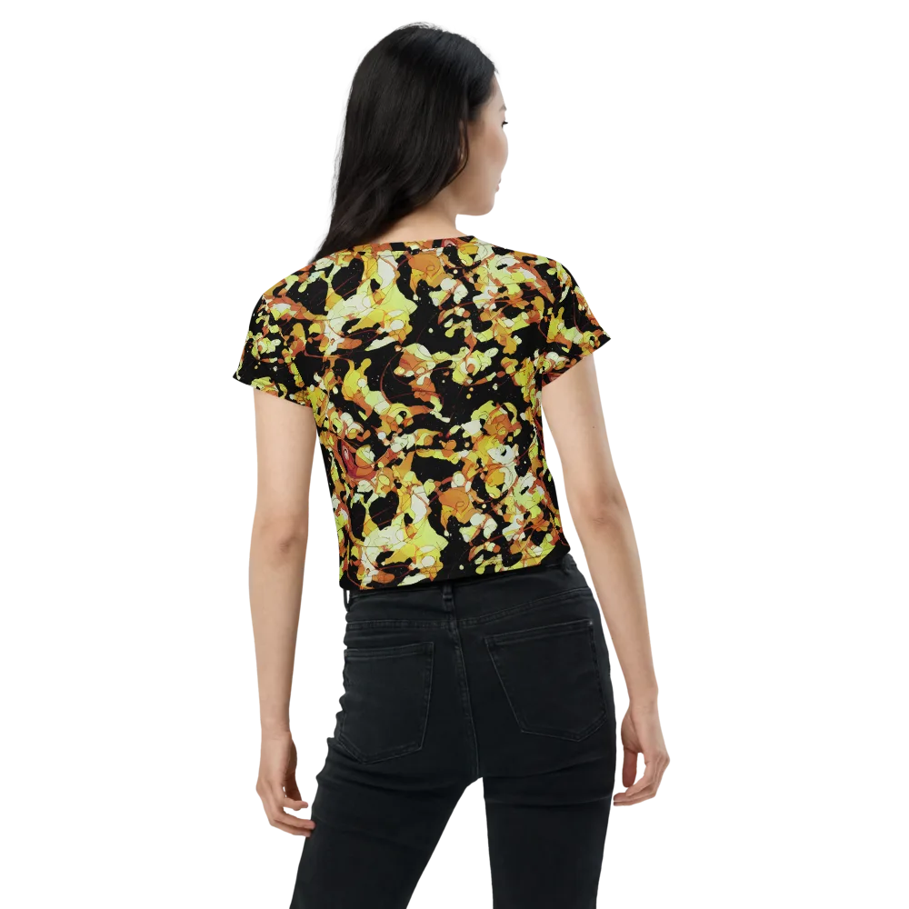 Saffron Orbit on Crop Tee — Back