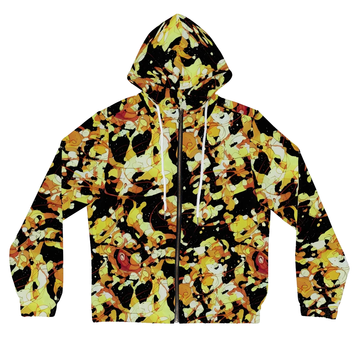 Saffron Orbit on Women's Full-Zip Hoodie — Front