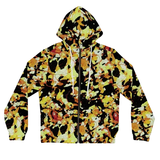 Saffron Orbit on a Women's Full-Zip Hoodie