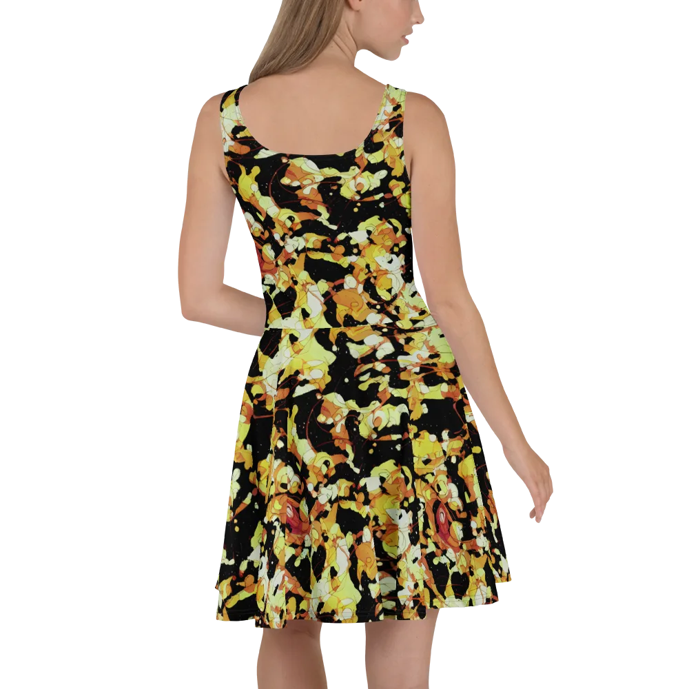Saffron Orbit on Skater Dress — Back