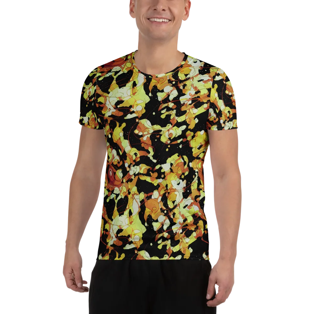 Saffron Orbit on Men's Athletic T-Shirt — Front