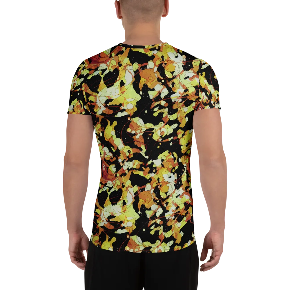 Saffron Orbit on Men's Athletic T-Shirt — Back