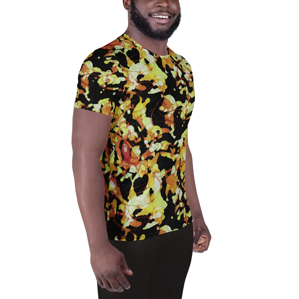 Saffron Orbit on Men's Athletic T-Shirt — Right
