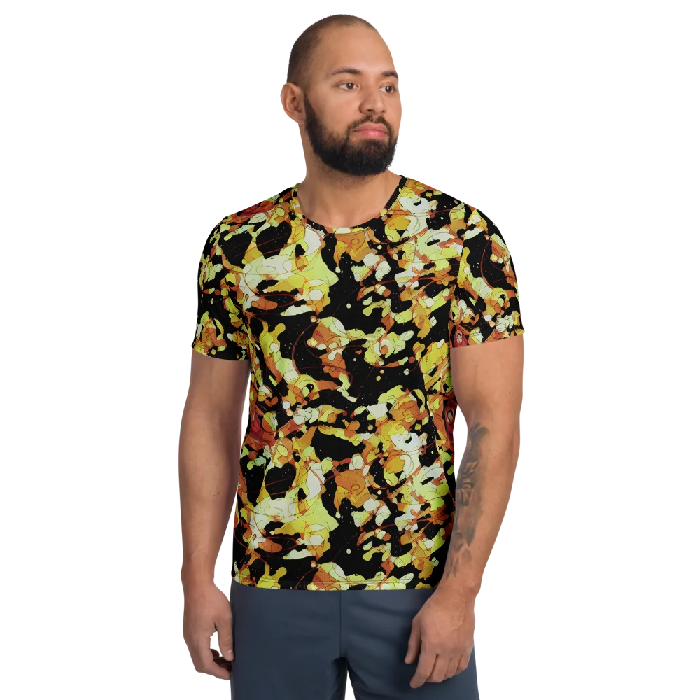 Saffron Orbit on Men's Athletic T-Shirt — Front