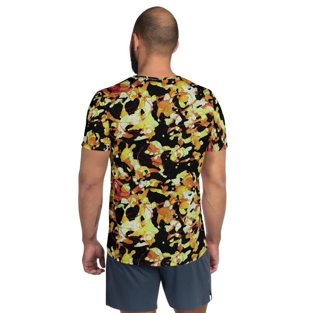 Saffron Orbit on Men's Athletic T-Shirt — Back