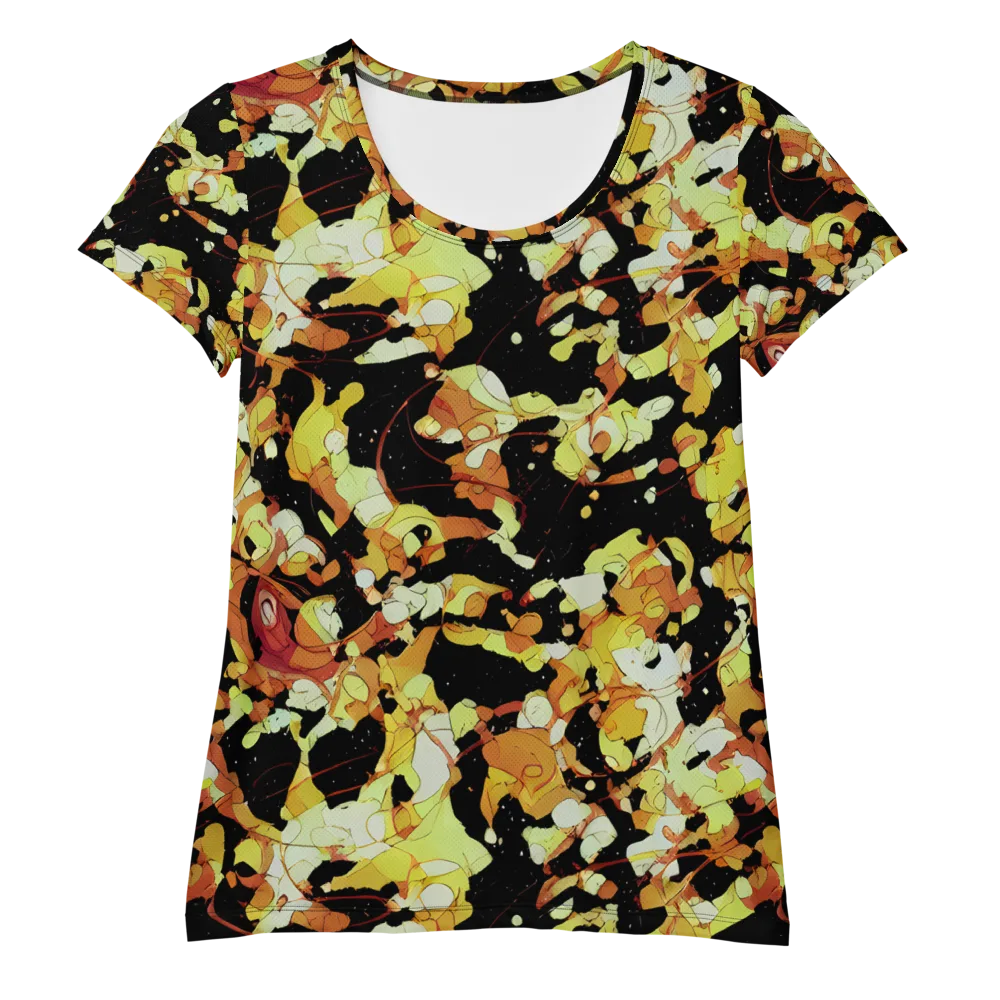 Saffron Orbit on Women's Athletic T-Shirt — Front