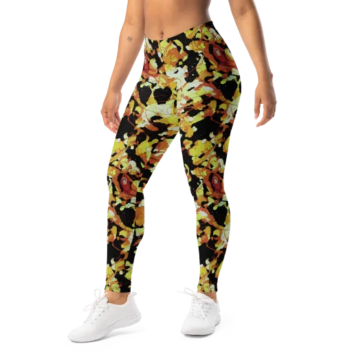 Saffron Orbit on a Leggings