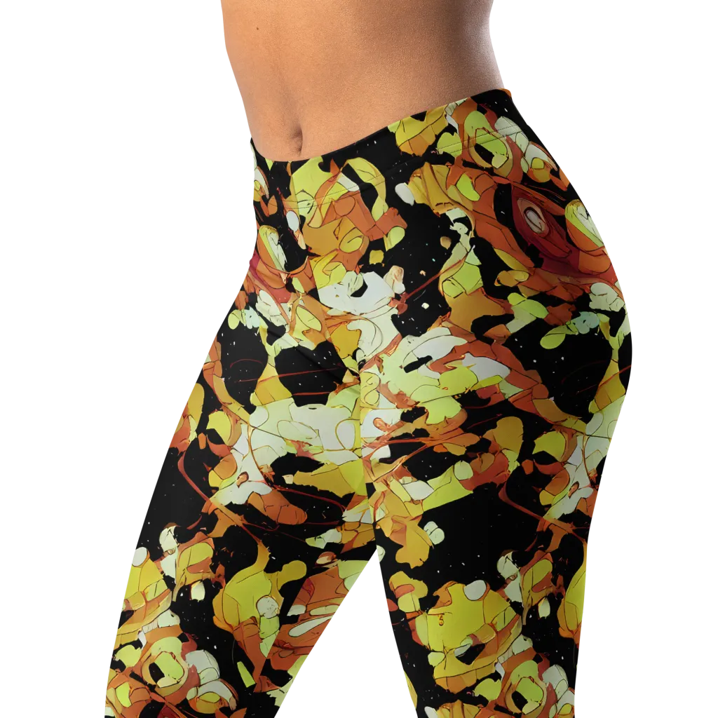Saffron Orbit on Leggings — Left Front