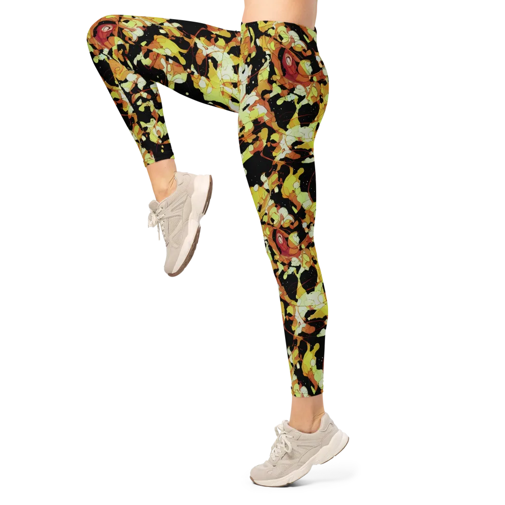 Saffron Orbit on Leggings — Left