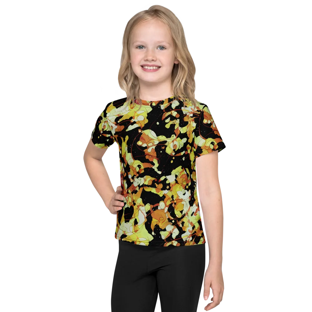 Saffron Orbit on Kids Crew Neck T-Shirt — Front