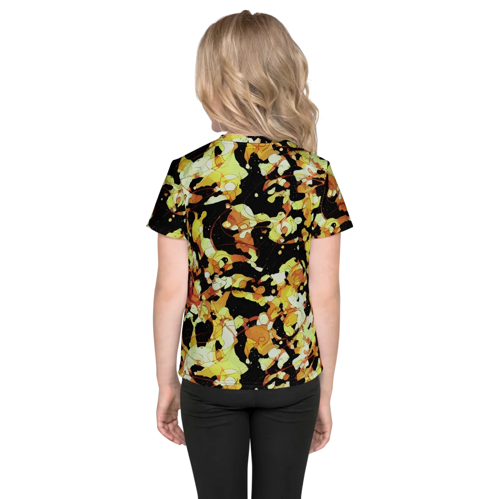 Saffron Orbit on Kids Crew Neck T-Shirt — Back