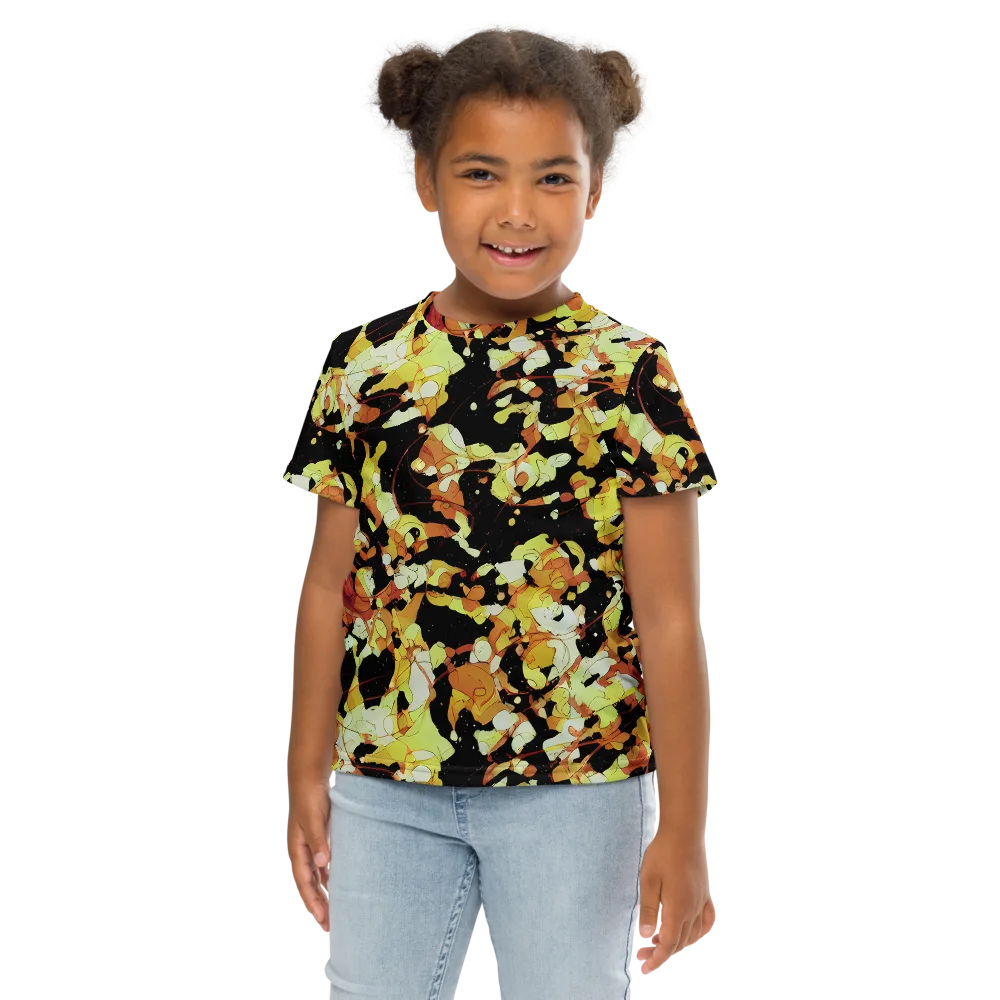Saffron Orbit on Kids Crew Neck T-Shirt — Front
