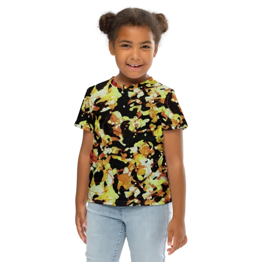 Saffron Orbit on a Kids Crew Neck T-Shirt