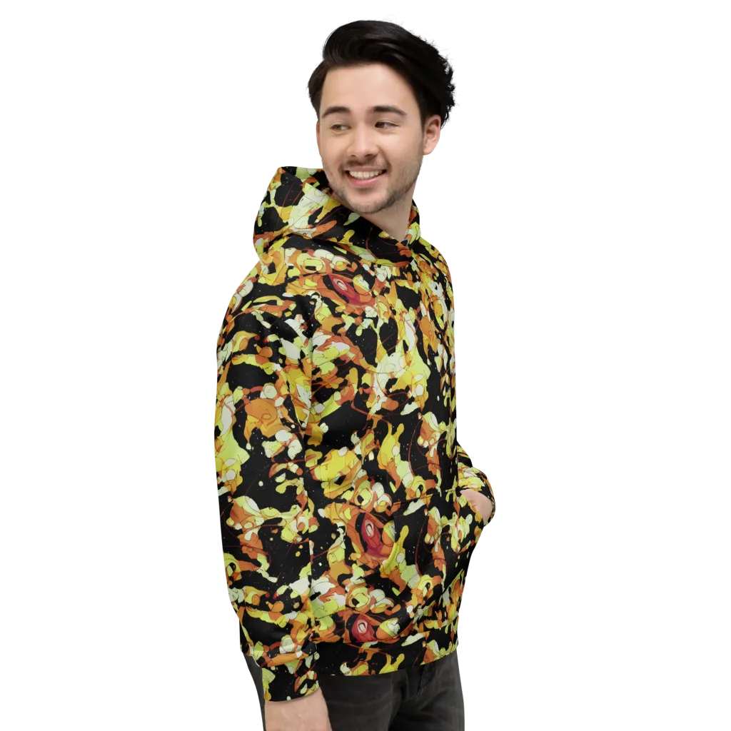 Saffron Orbit on Hoodie — Right