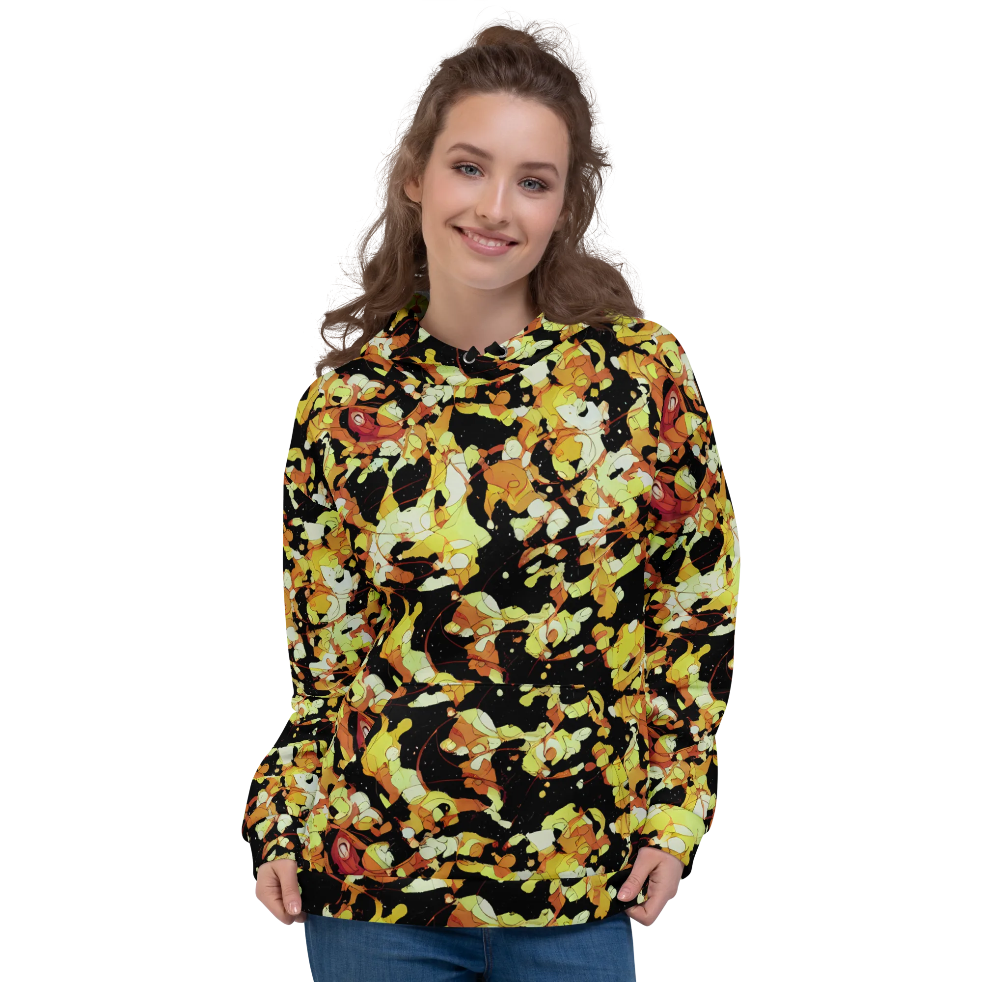 Saffron Orbit on Hoodie — Front