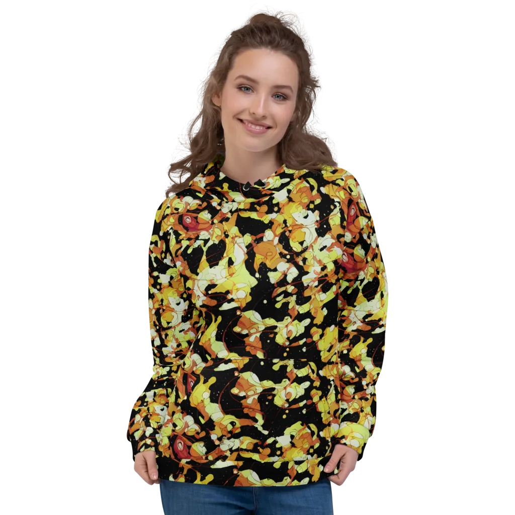 Saffron Orbit on Hoodie — Front