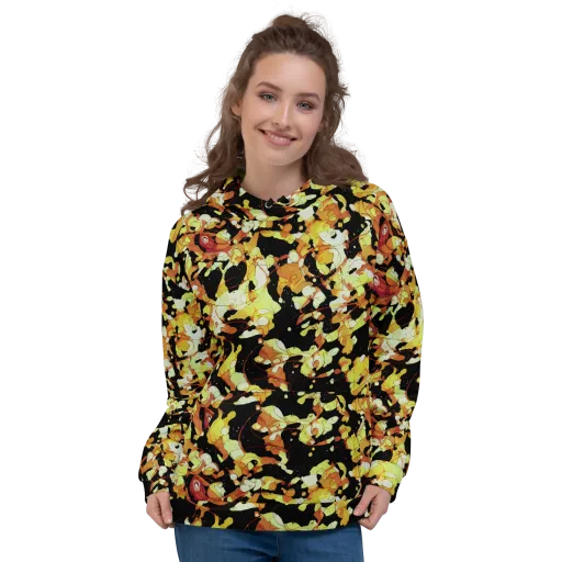 Saffron Orbit on a Hoodie