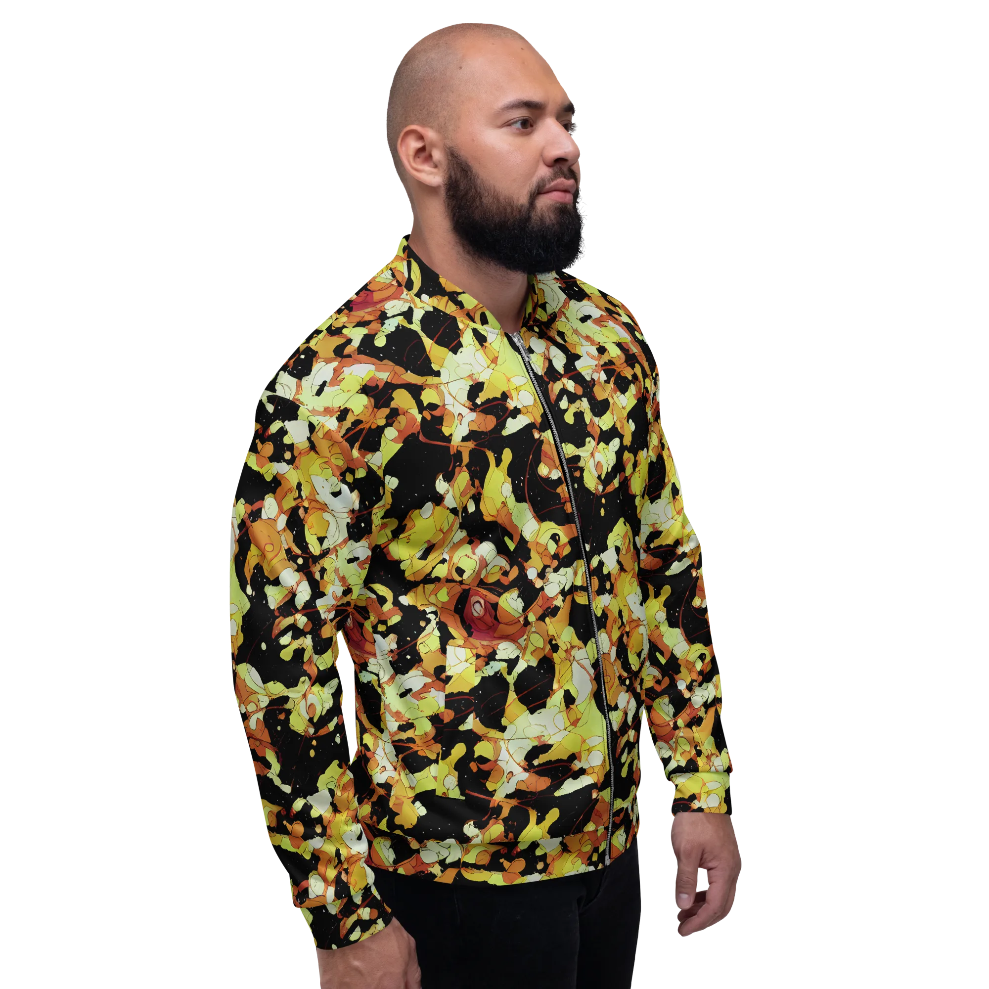 Saffron Orbit on Bomber Jacket — Right