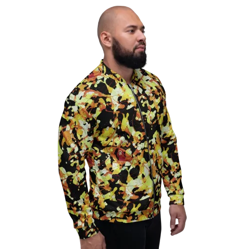 Saffron Orbit on a Bomber Jacket