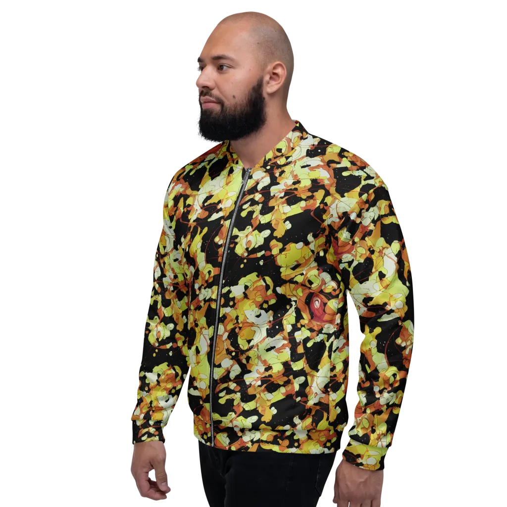 Saffron Orbit on Bomber Jacket — Left