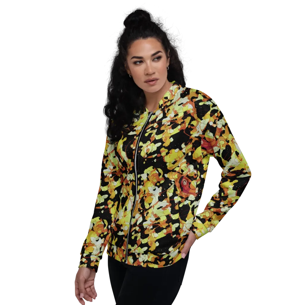 Saffron Orbit on Bomber Jacket — Left