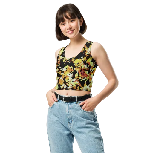 Saffron Orbit on a Crop Top