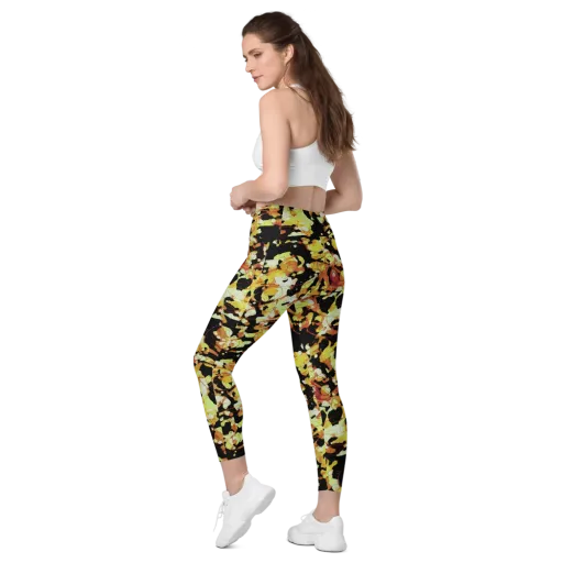 Saffron Orbit on a Leggings with Pockets