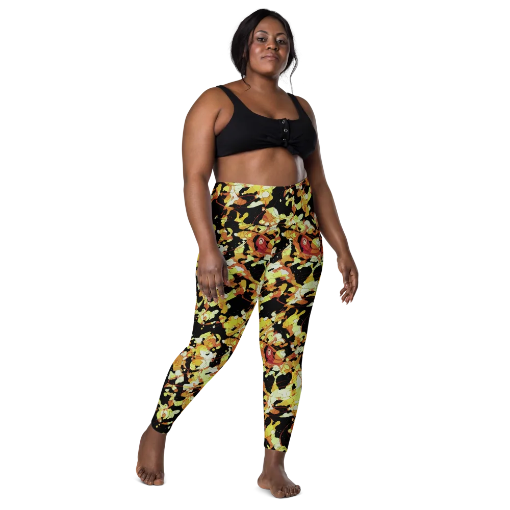 Saffron Orbit on Leggings with Pockets — Front