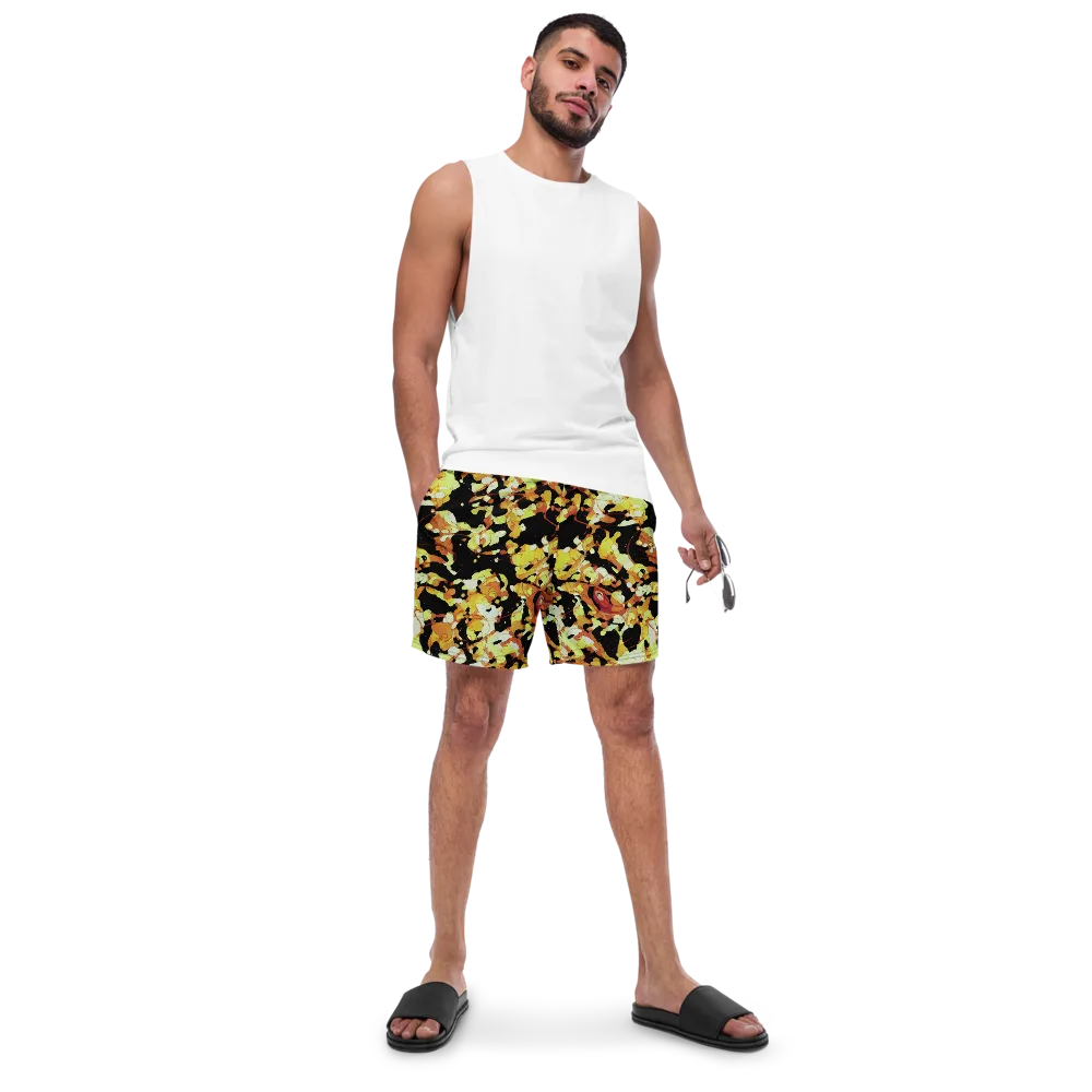 Saffron Orbit on Swim Trunks — Front