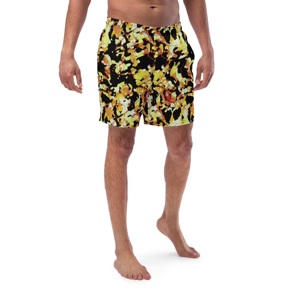 Saffron Orbit on Swim Trunks — Front