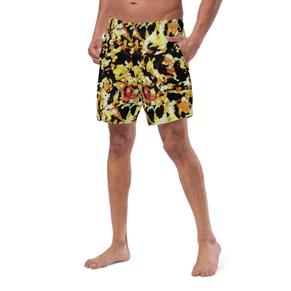 Saffron Orbit on Swim Trunks — Left Front
