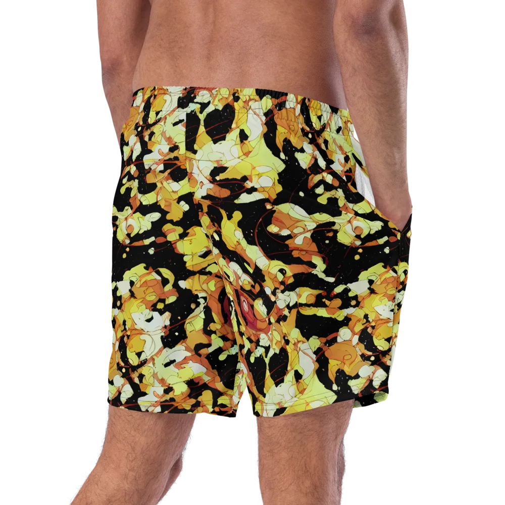 Saffron Orbit on Swim Trunks — Right Back