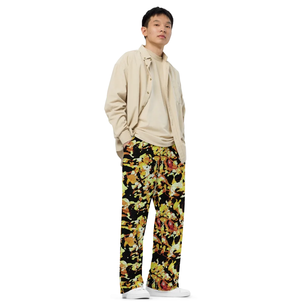 Saffron Orbit on Wide-Leg Pants — Right Front