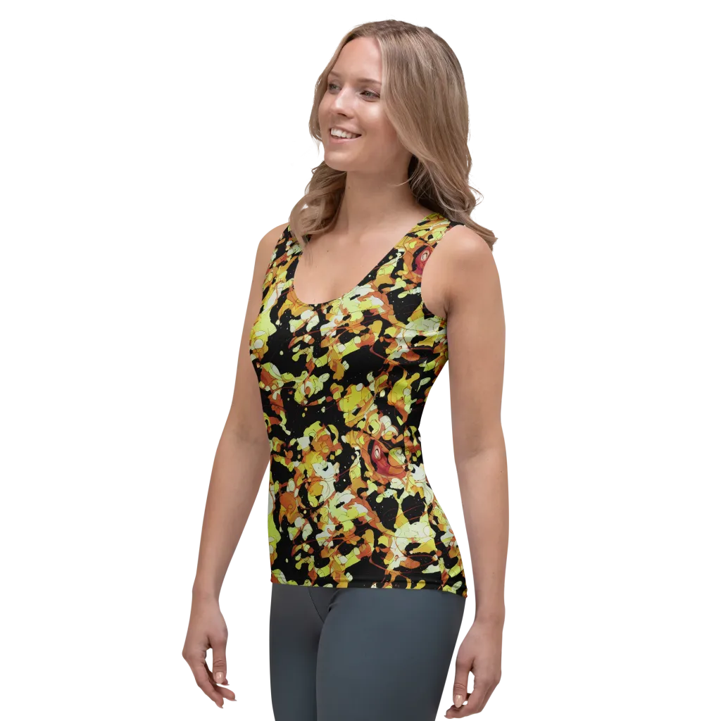 Saffron Orbit on Women's Tank Top — Left Front