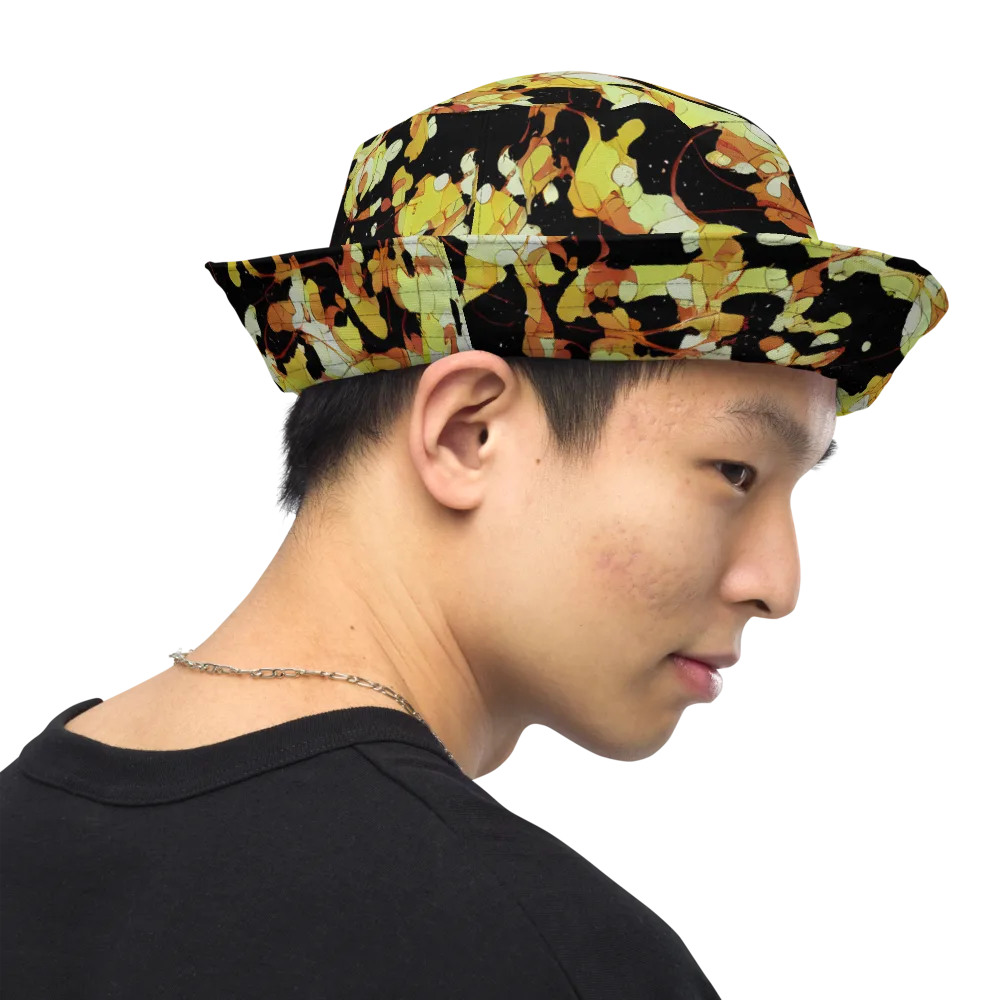 Saffron Orbit on Reversible Bucket Hat — Right Outside