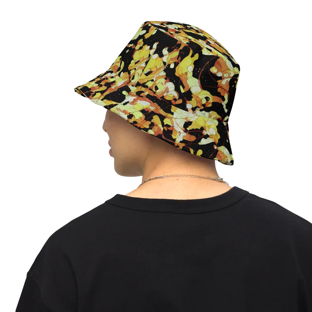 Saffron Orbit on Reversible Bucket Hat — Back Inside