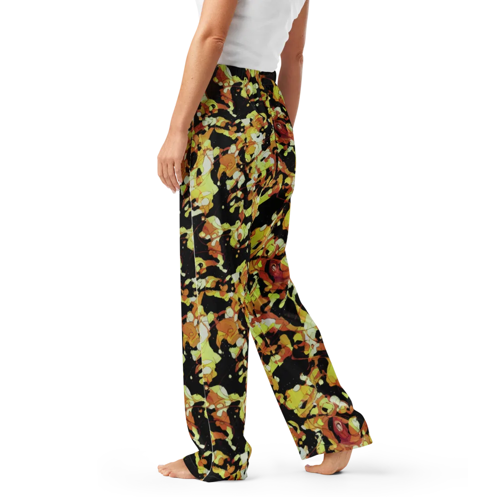 Saffron Orbit on Women's Pajama Pants — Left