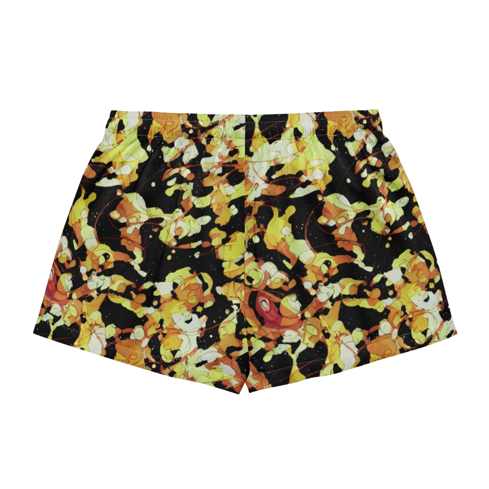 Saffron Orbit on Women's Pajama Shorts — Back