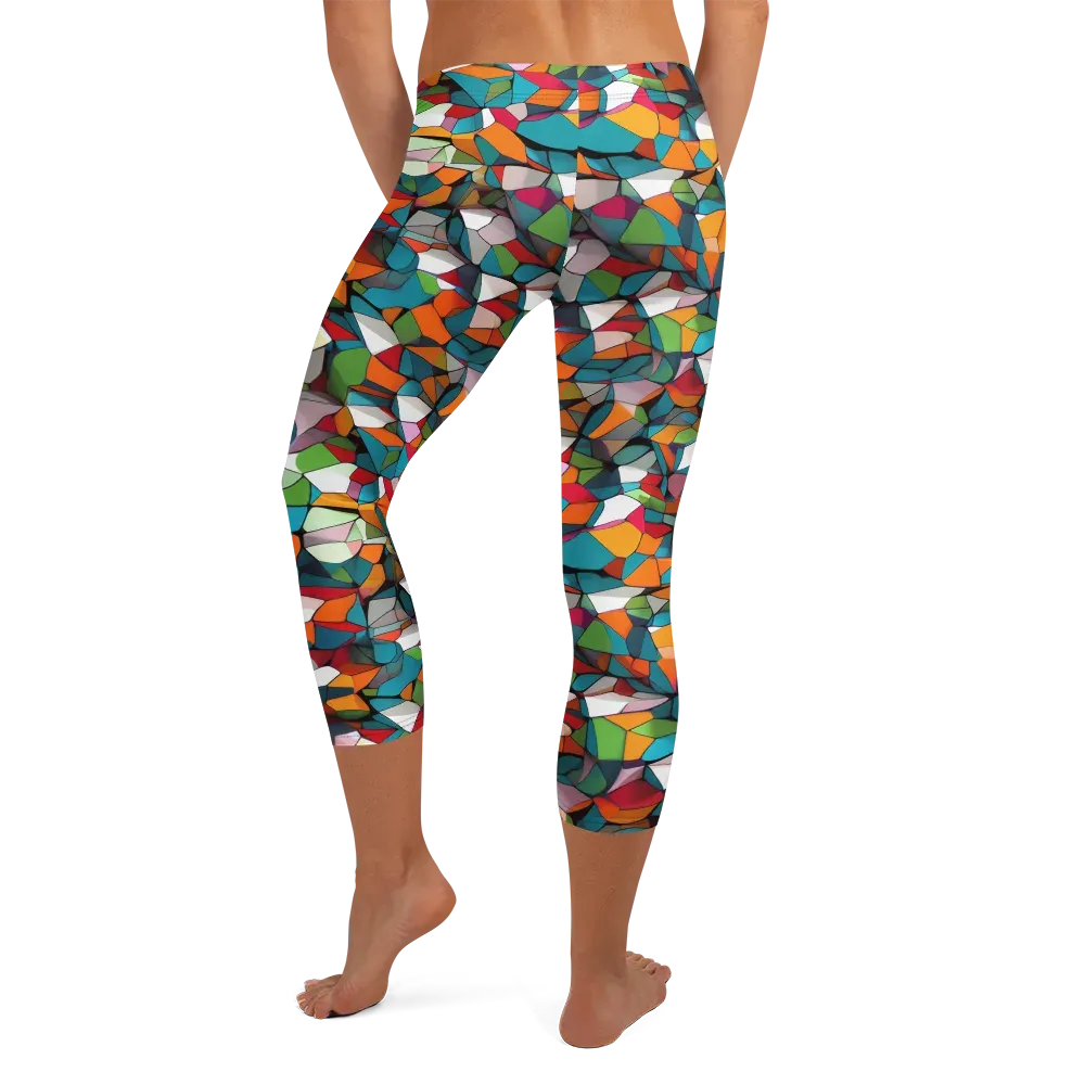 Chromatic Mosaic on Capri Leggings — Back