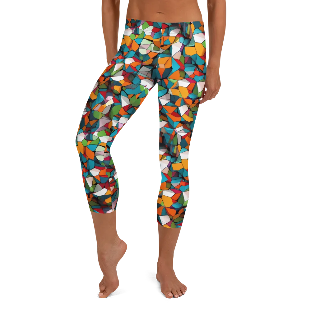 Chromatic Mosaic on Capri Leggings — Front