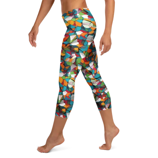 Chromatic Mosaic on a Capri Leggings