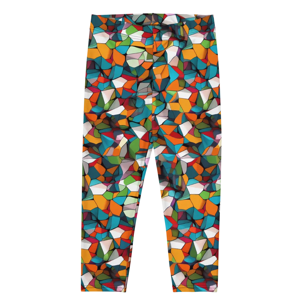 Chromatic Mosaic on Capri Leggings — Front