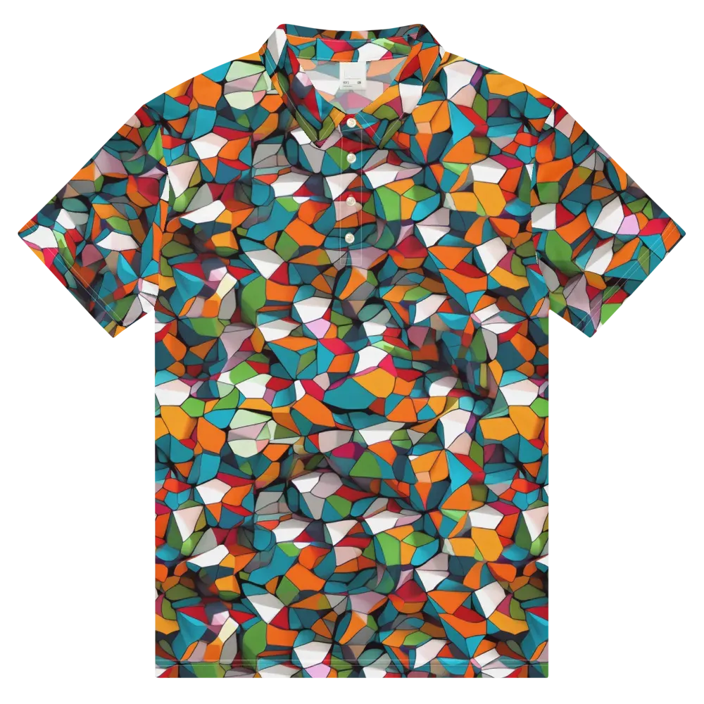 Chromatic Mosaic on Men's Slim Fit Polo Shirt — Front