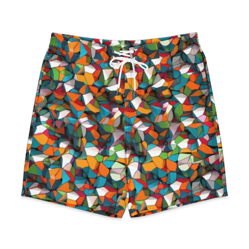 Chromatic Mosaic on a Men's Board Shorts
