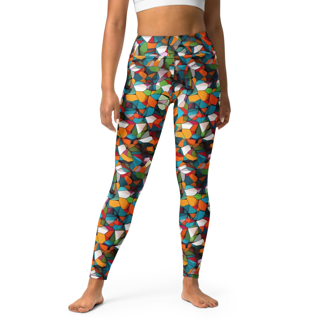 Chromatic Mosaic on Yoga Leggings — Front