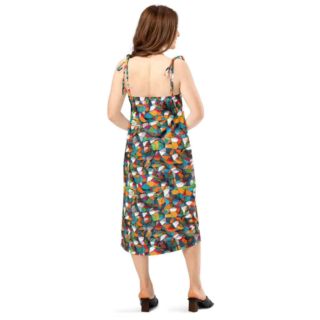 Chromatic Mosaic on Slip Dress — Back