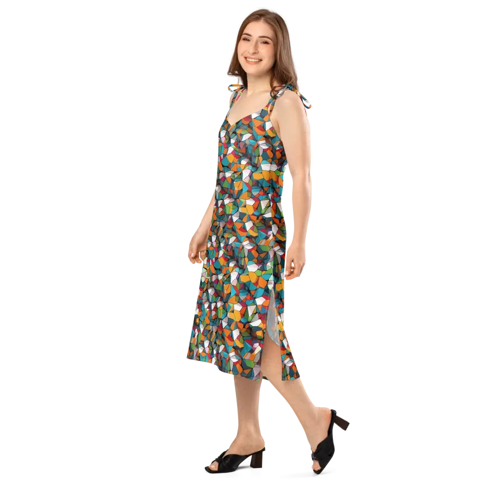 Chromatic Mosaic on Slip Dress — Left Front
