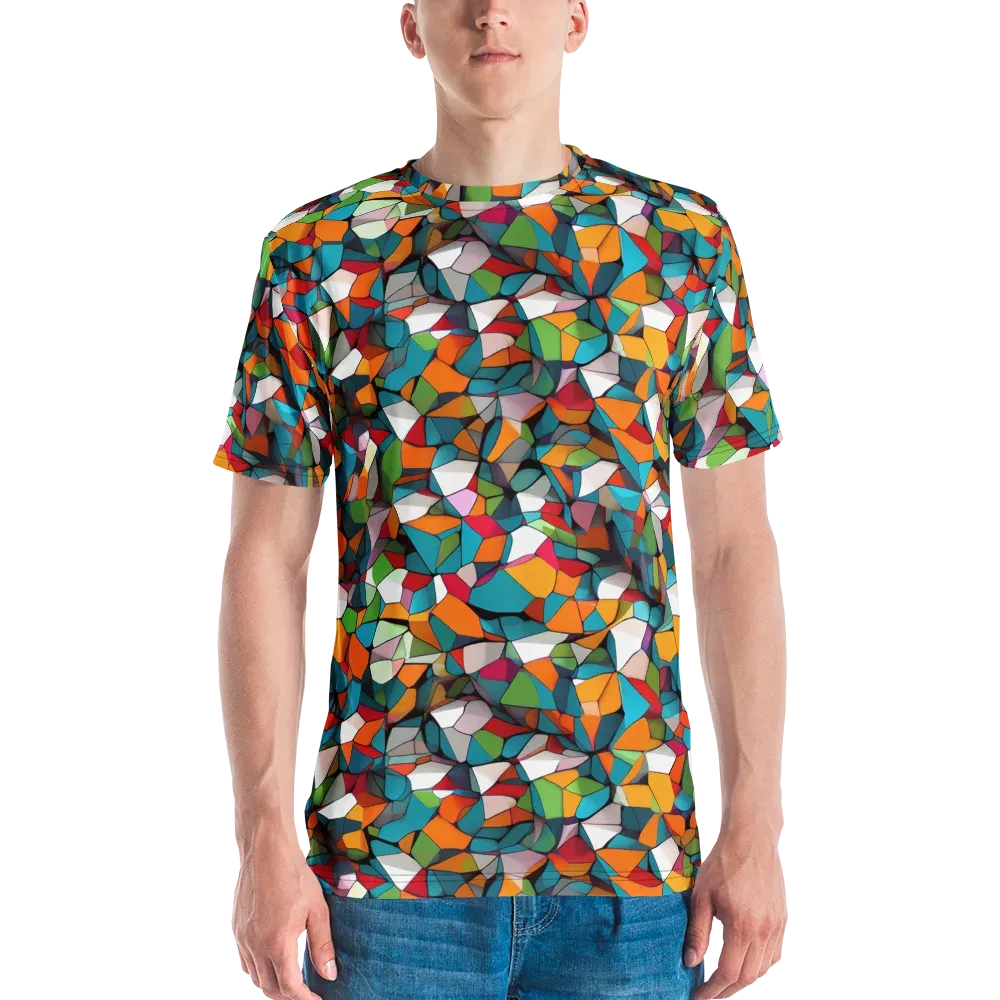 Chromatic Mosaic on Men's Crew Neck T-Shirt — Front