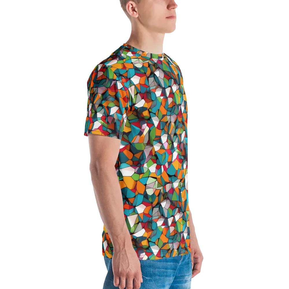 Chromatic Mosaic on Men's Crew Neck T-Shirt — Right