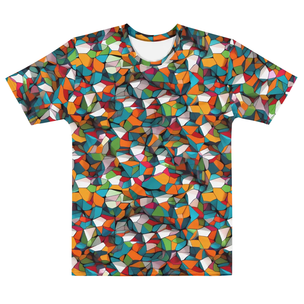 Chromatic Mosaic on Men's Crew Neck T-Shirt — Front